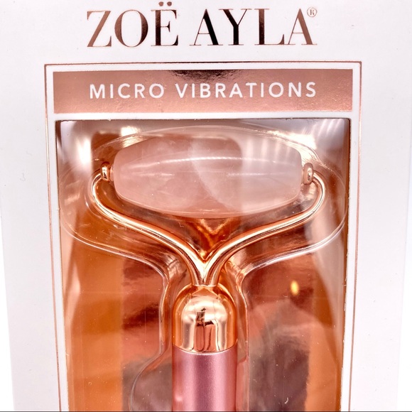 NIB Zoë Ayla Rose Quartz Vibrating Facial Roller - Picture 10 of 15